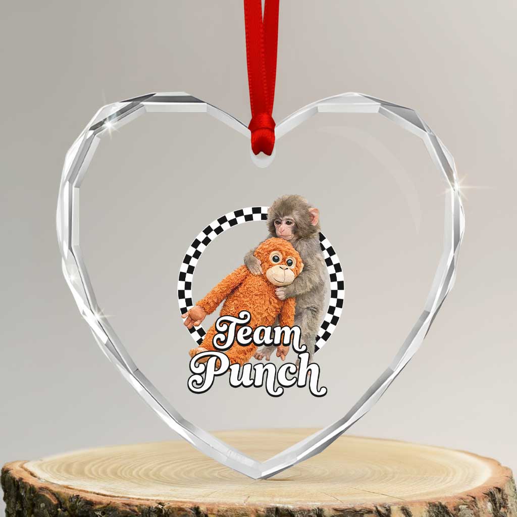 Punch Mokey Heart Crystal Glass Ornament Baby Monkey And Plush Toy Viral Trend