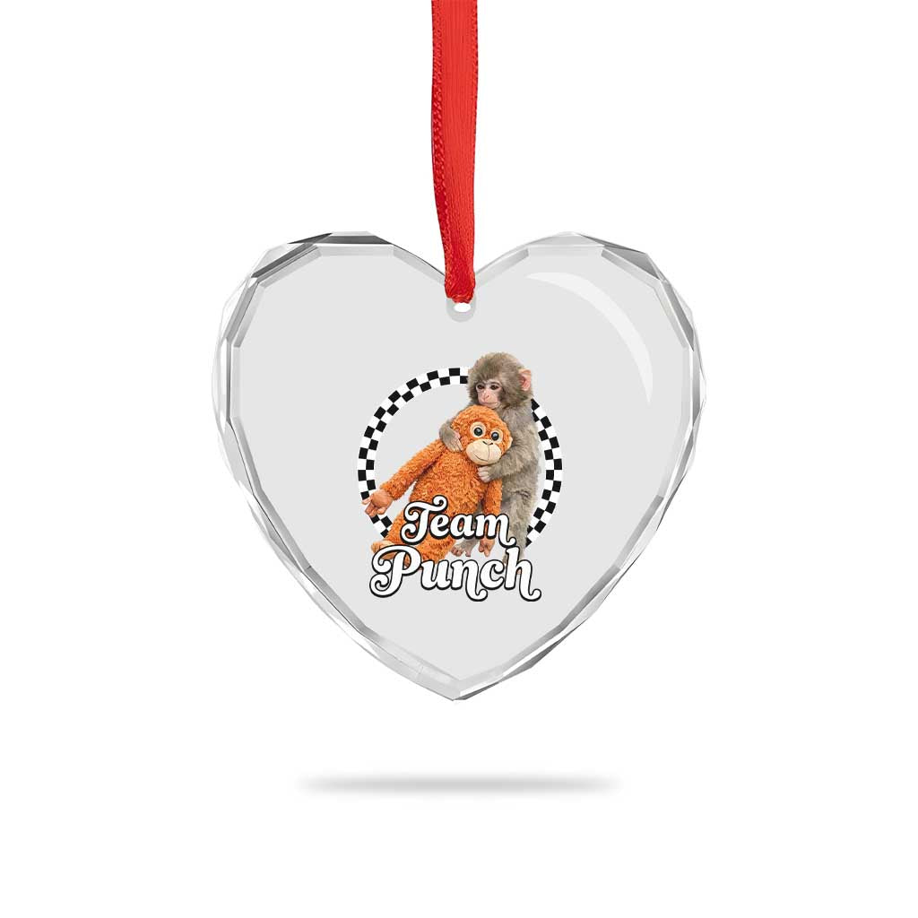 Punch Mokey Heart Crystal Glass Ornament Baby Monkey And Plush Toy Viral Trend