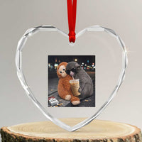 Punch Mokey Heart Crystal Glass Ornament Funny Drinking Diet Coke Sunglasses Street Meme