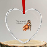 Punch Mokey Heart Crystal Glass Ornament Some Of Us Need a Little Extra Love