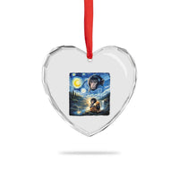 Punch Mokey Heart Crystal Glass Ornament Viral Baby Monkey Starry Night Van Gogh