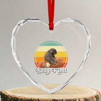 Punch Mokey Heart Crystal Glass Ornament Viral Trend Baby Monkey Stay Kind
