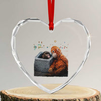 Punch Mokey Heart Crystal Glass Ornament Viral Trend Baby Monkey Streets Meme