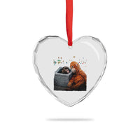 Punch Mokey Heart Crystal Glass Ornament Viral Trend Baby Monkey Streets Meme