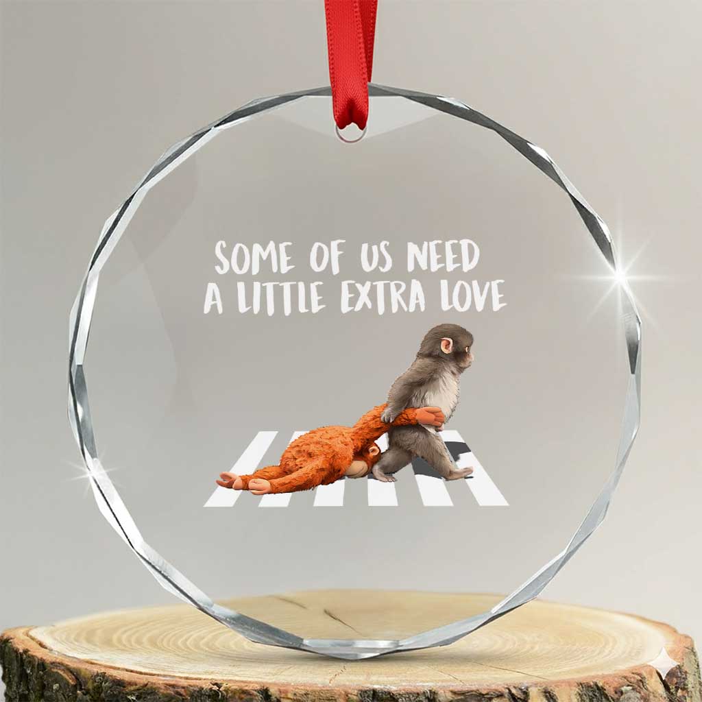 Punch Mokey Meme Crystal Glass Ornament Some Of Us Need a Little Extra Love