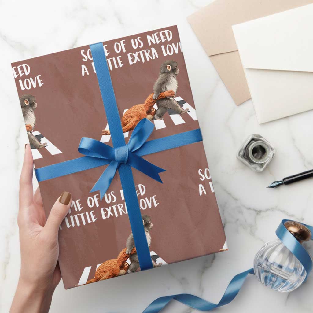 Punch Mokey Meme Wrapping Paper Roll Some Of Us Need a Little Extra Love