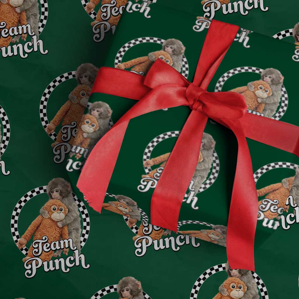 Punch Mokey Wrapping Paper Roll Baby Monkey And Plush Toy Viral Trend
