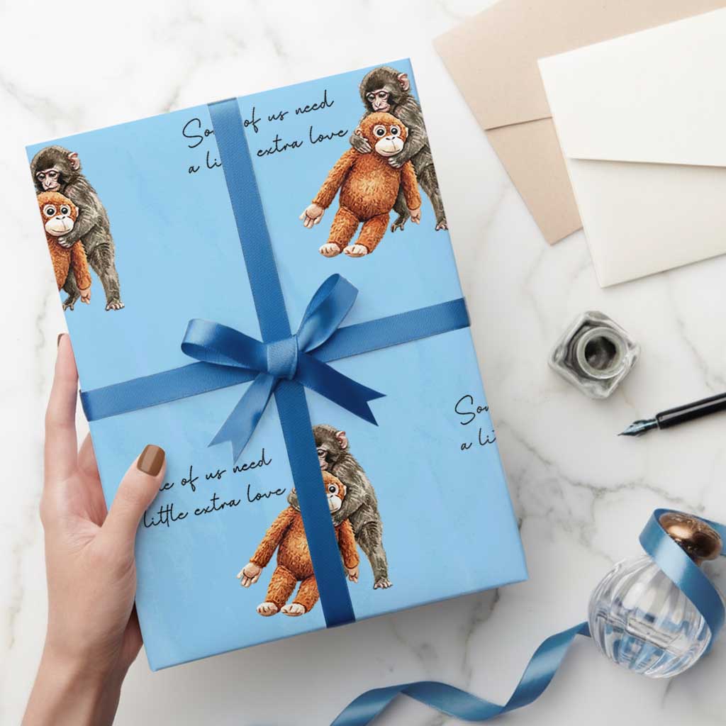 Punch Mokey Wrapping Paper Roll Some Of Us Need a Little Extra Love