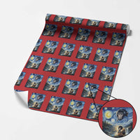 Punch Mokey Wrapping Paper Roll Viral Baby Monkey Starry Night Van Gogh
