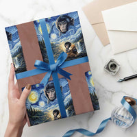 Punch Mokey Wrapping Paper Roll Viral Baby Monkey Starry Night Van Gogh