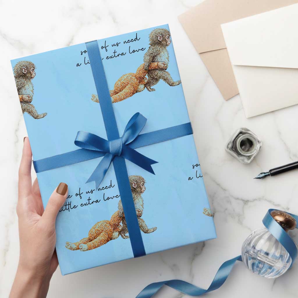 Punch Mokey Wrapping Paper Roll Viral Trend Baby Monkey Meme
