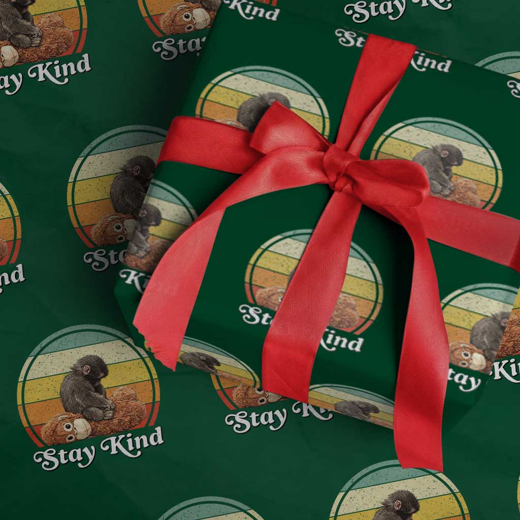 Punch Mokey Wrapping Paper Roll Viral Trend Baby Monkey Stay Kind