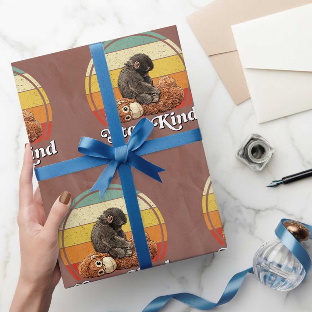 Punch Mokey Wrapping Paper Roll Viral Trend Baby Monkey Stay Kind