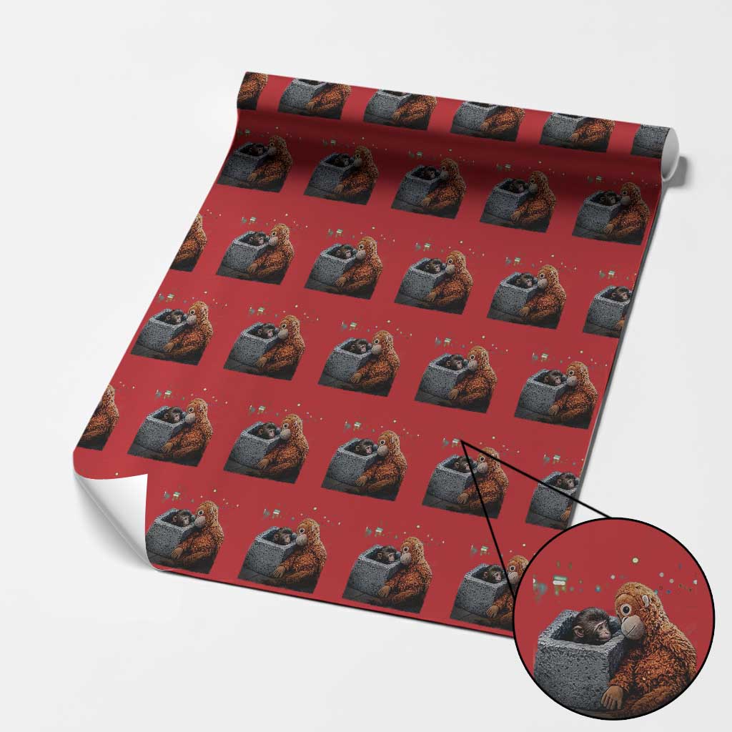 Punch Mokey Wrapping Paper Roll Viral Trend Baby Monkey Streets Meme