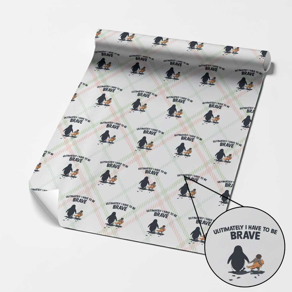 Punch Monkey And Nihilist Penguin Viral Wrapping Paper Roll Ultimately I Have To Be Brave