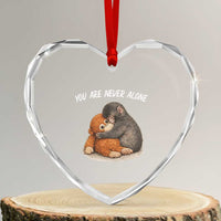 Punch Monkey Heart Crystal Glass Ornament You Are Never Alone Brave