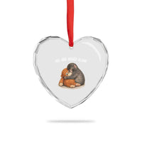 Punch Monkey Heart Crystal Glass Ornament You Are Never Alone Brave