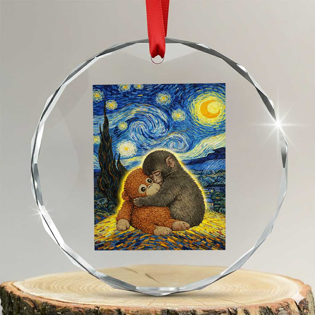 Punch Monkey Starry Night Viral Trend Crystal Glass Ornament