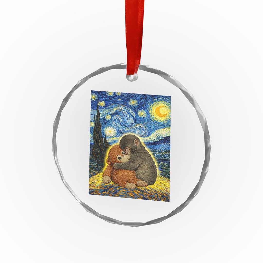 Punch Monkey Starry Night Viral Trend Crystal Glass Ornament