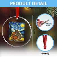 Punch Monkey Starry Night Viral Trend Crystal Glass Ornament