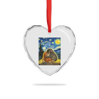 Punch Monkey Starry Night Viral Trend Heart Crystal Glass Ornament