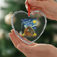 Punch Monkey Starry Night Viral Trend Heart Crystal Glass Ornament
