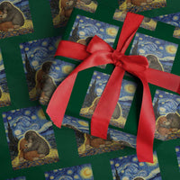 Punch Monkey Starry Night Viral Trend Wrapping Paper Roll