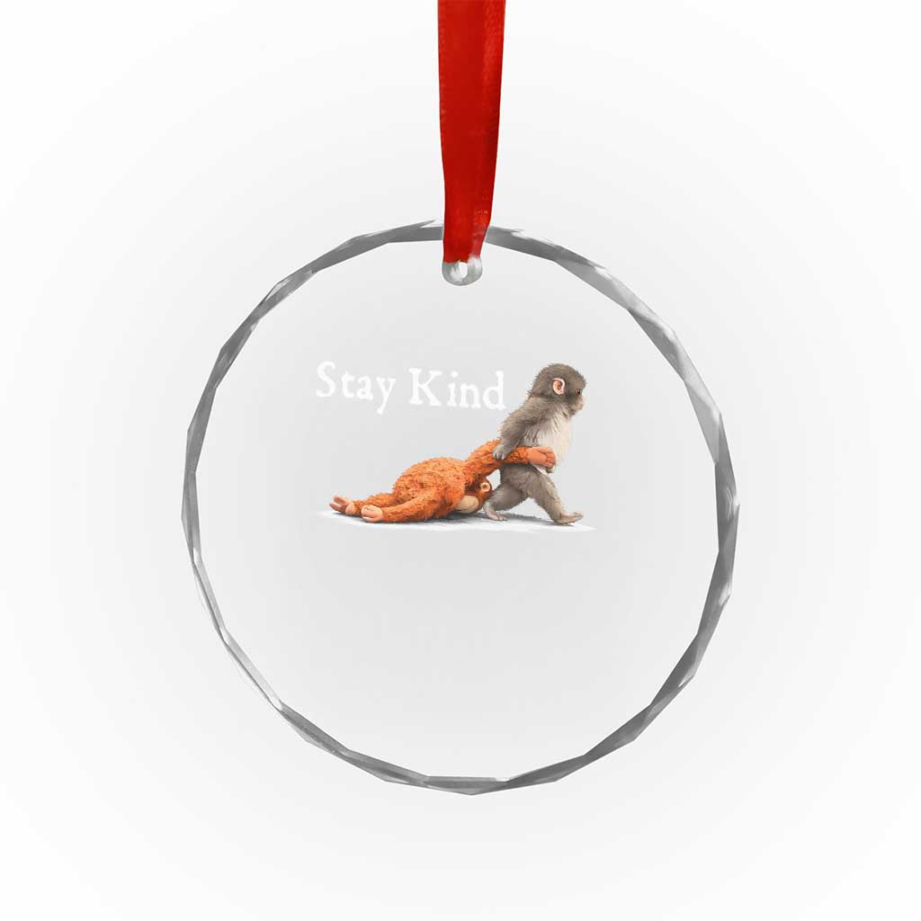 Punch Monkey Viral Trend Crystal Glass Ornament Stay Kind