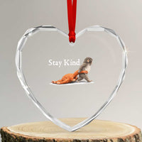 Punch Monkey Viral Trend Heart Crystal Glass Ornament Stay Kind