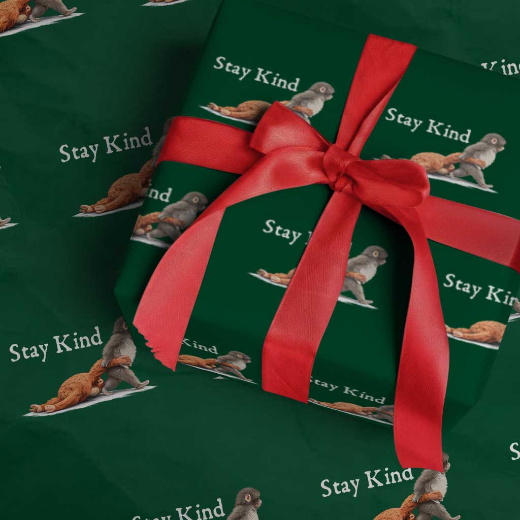 Punch Monkey Viral Trend Wrapping Paper Roll Stay Kind