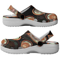 Punch The Monkey Clogs Shoes We Love You Seamless Heart Style Black