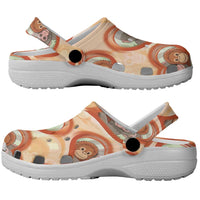 Punch The Monkey Clogs Shoes We Love You Seamless Heart Style Orange
