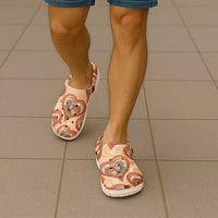 Punch The Monkey Clogs Shoes We Love You Seamless Heart Style Orange