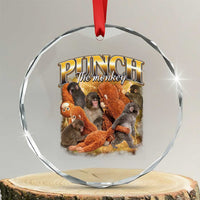Punch The Monkey Crystal Glass Ornament Baby Monkey Punch Plush Hugging 90s Bootleg