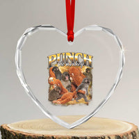 Punch The Monkey Heart Crystal Glass Ornament Baby Monkey Punch Plush Hugging 90s Bootleg