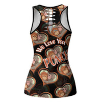 Punch The Monkey Hollow Tank Top We Love You Seamless Heart Style Black