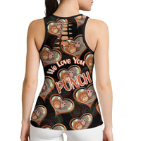 Punch The Monkey Hollow Tank Top We Love You Seamless Heart Style Black
