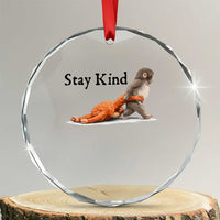 Punch The Monkey Meme Crystal Glass Ornament Stay Kind