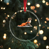 Punch The Monkey Meme Crystal Glass Ornament Stay Kind