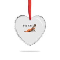Punch The Monkey Meme Heart Crystal Glass Ornament Stay Kind