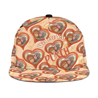 Punch The Monkey Snapback Cap We Love You Seamless Heart Style Orange