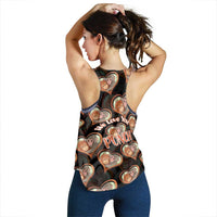 Punch The Monkey Women Racerback Tank We Love You Seamless Heart Style Black