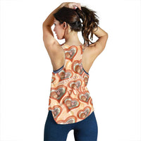 Punch The Monkey Women Racerback Tank We Love You Seamless Heart Style Orange