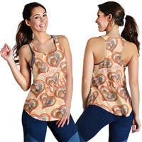 Punch The Monkey Women Racerback Tank We Love You Seamless Heart Style Orange