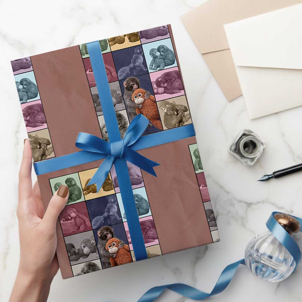 Punch The Monkey Wrapping Paper Roll In My Punch Era Baby Monkey Hugging Plush