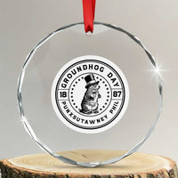 Punxsutawney Phil Groundhog Day Crystal Glass Ornament Funny Woodchuck Day 1887