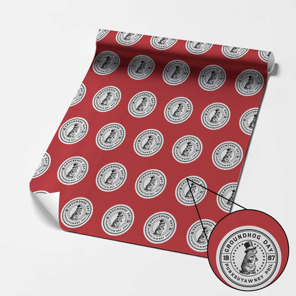 Punxsutawney Phil Groundhog Day Wrapping Paper Roll Funny Woodchuck Day 1887