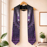 Purple Dashiki and Tapa Pattern Graduation Stole Africa-Polynesia Together Culture