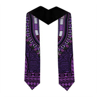 Purple Dashiki and Tapa Pattern Graduation Stole Africa-Polynesia Together Culture