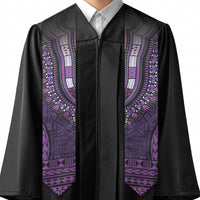 Purple Dashiki and Tapa Pattern Graduation Stole Africa-Polynesia Together Culture